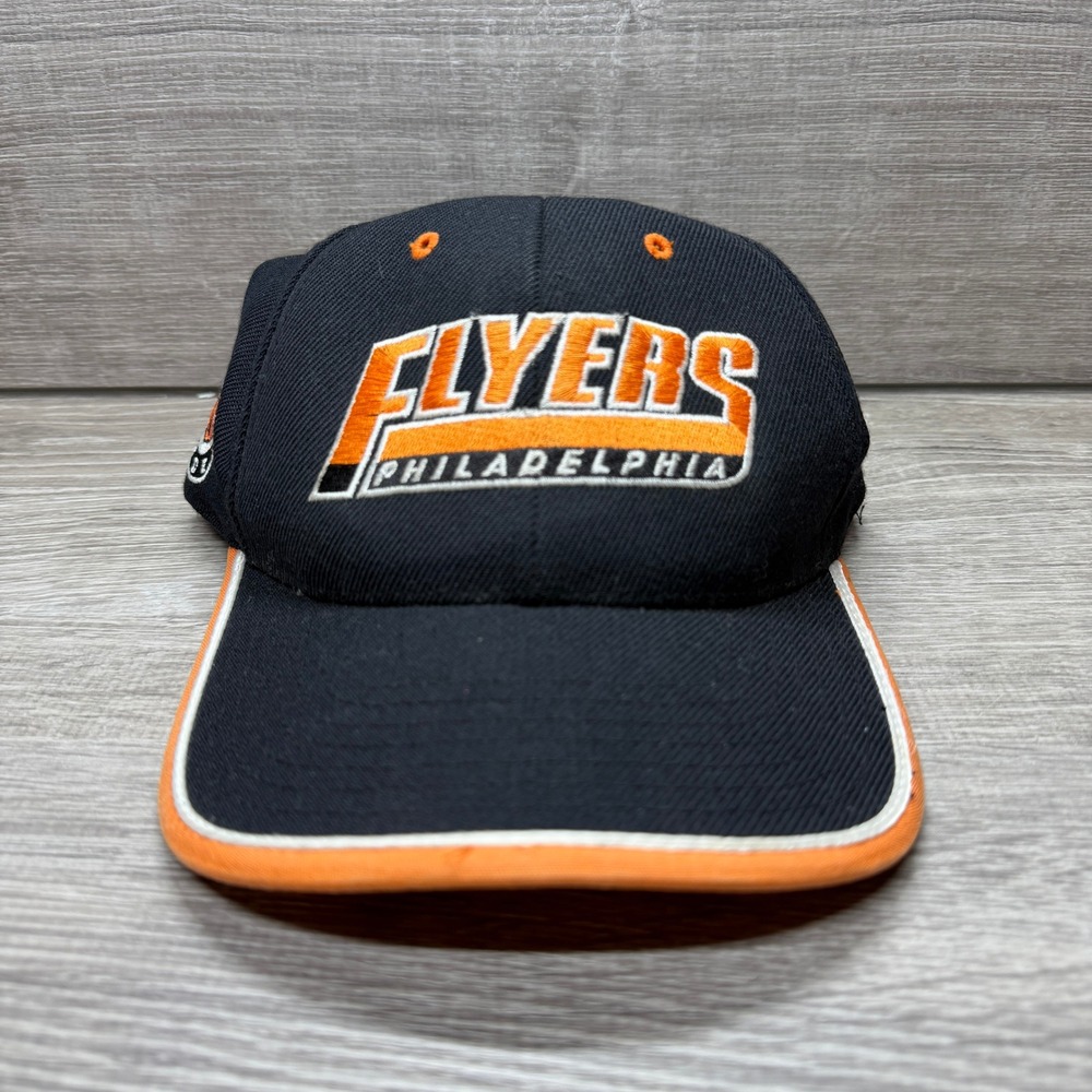 NHL Philadelphia Flyers Hat Mens OSFA Black Orange Center Ice Strapback Cap